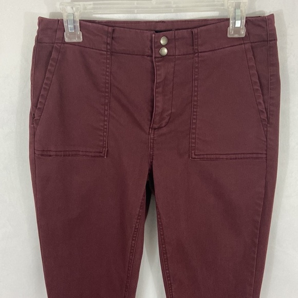Tinsel Women’s Jeans Burgundy Size 28 (28 x 26) Rough Hem Mid Rise Straight Leg - Picture 3 of 11